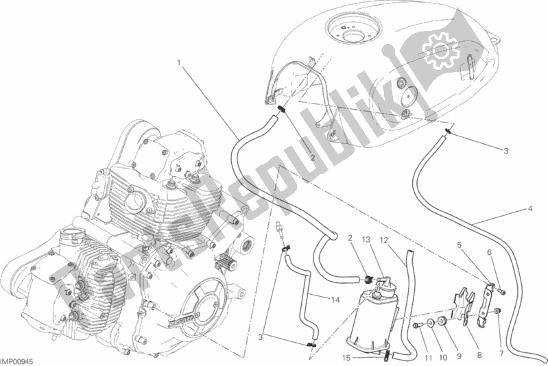 Todas las partes para Bote De Tubería De Aire Caliente de Ducati Scrambler Icon Thailand USA 803 2015